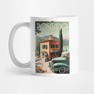 Positano Italy Vintage Travel Art Poster Mug